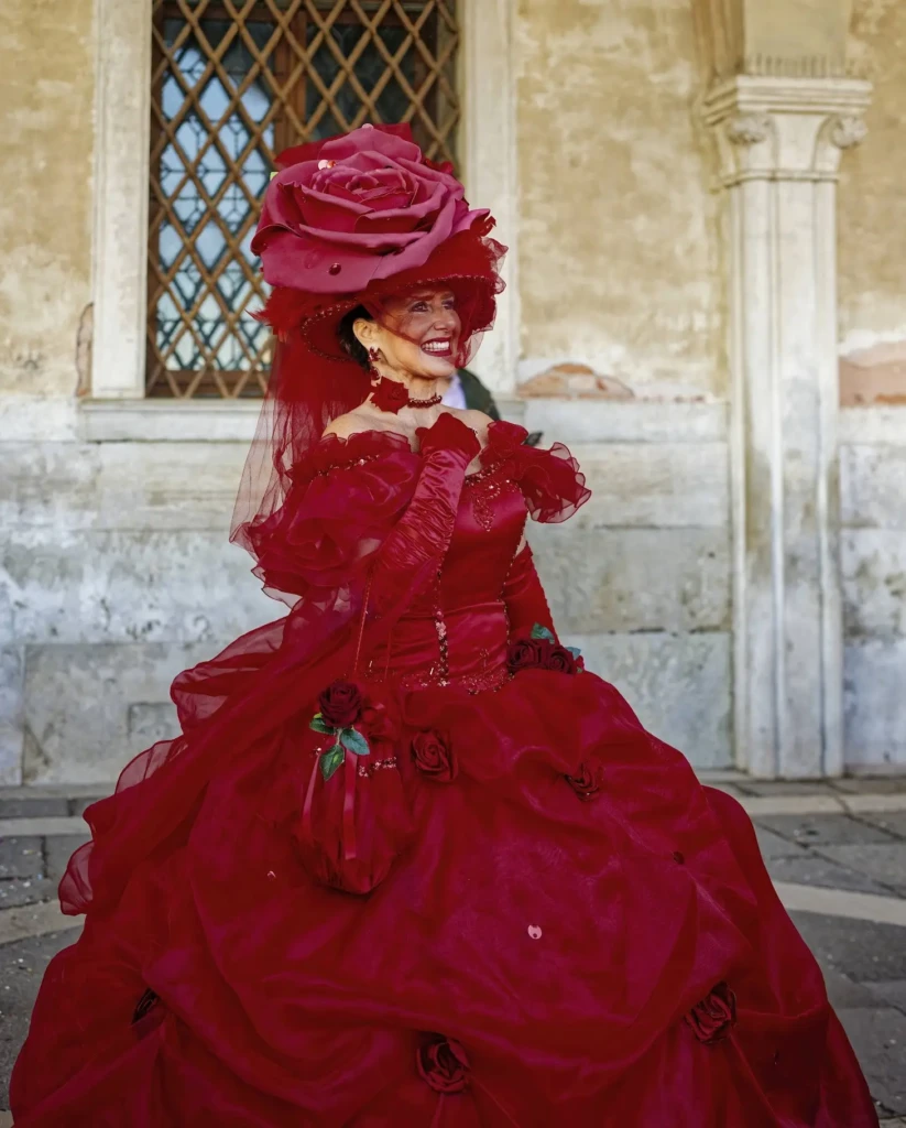 Carnaval Venise robe rouge