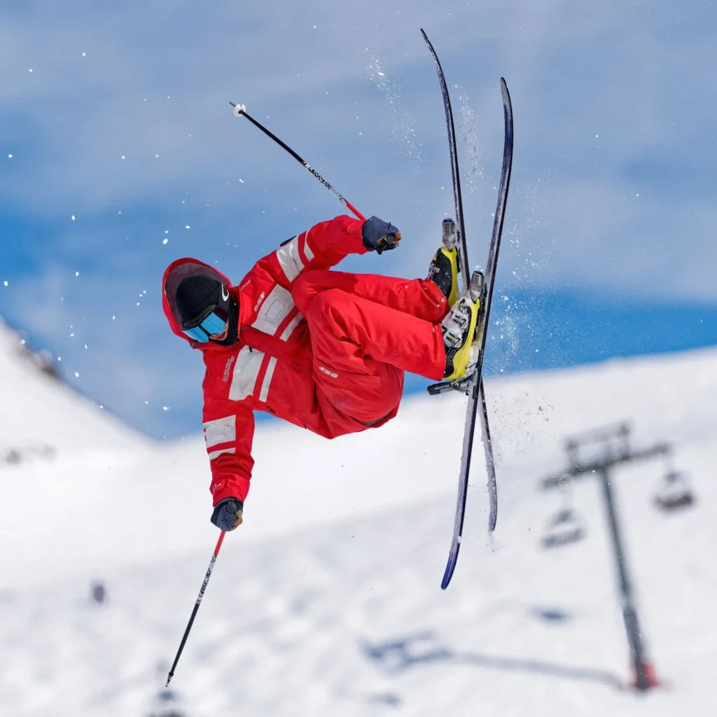 photographe de ski freestyle deux alpes