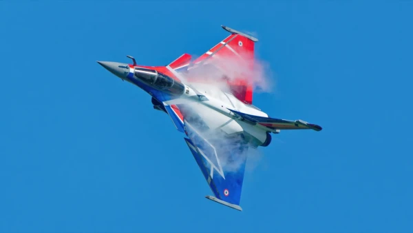 photo zoom horizon d'un avion de chasse français